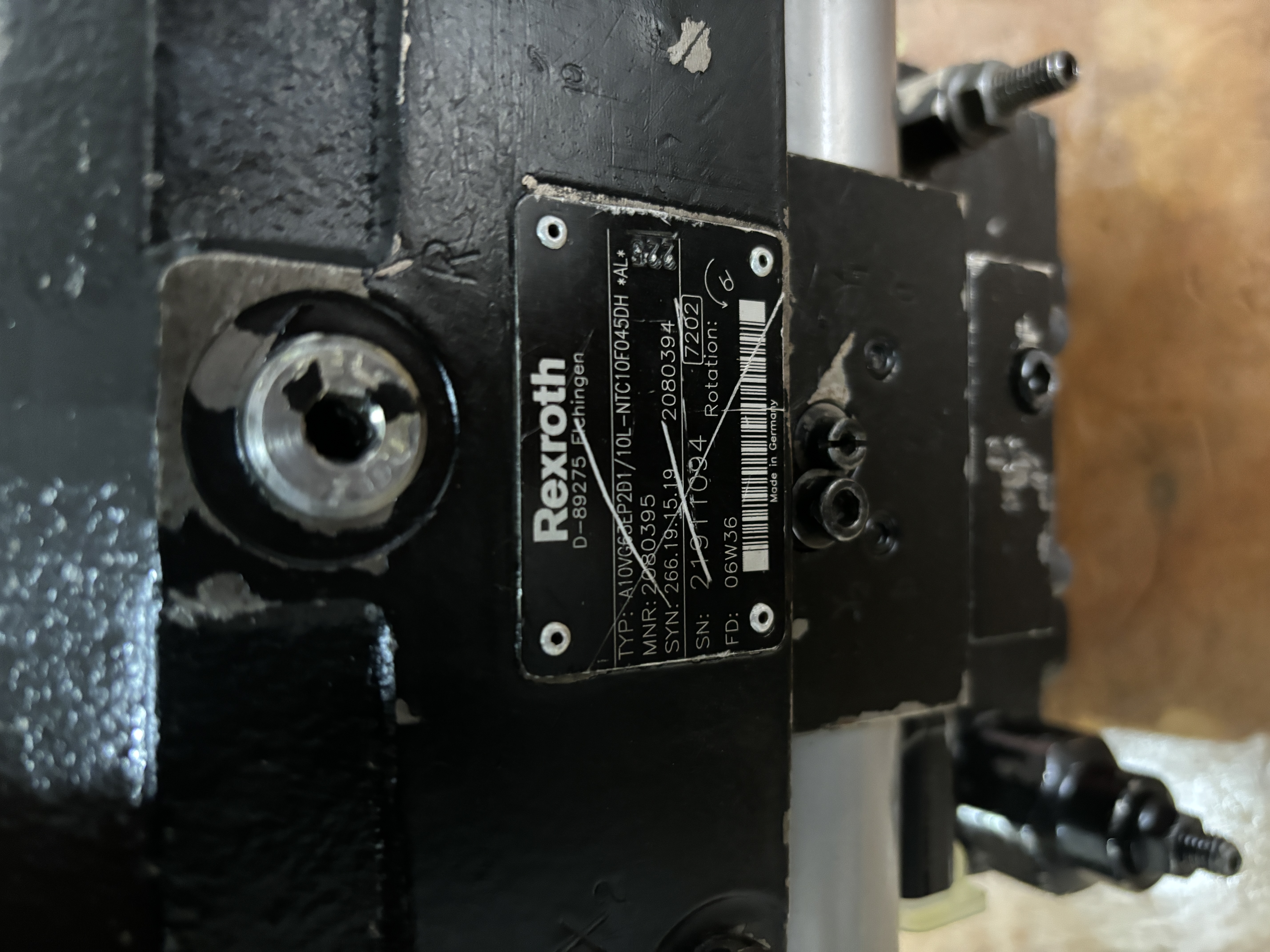 Rexroth 2080395 A10VG63EP2D1/10L-NTC10F045DH*AL* HYDRAULI PUMP
